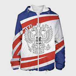 Куртка с капюшоном мужская Герб России, цвет: 3D-белый