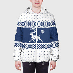 Куртка с капюшоном мужская Северный Олень звезда, цвет: 3D-белый — фото 2