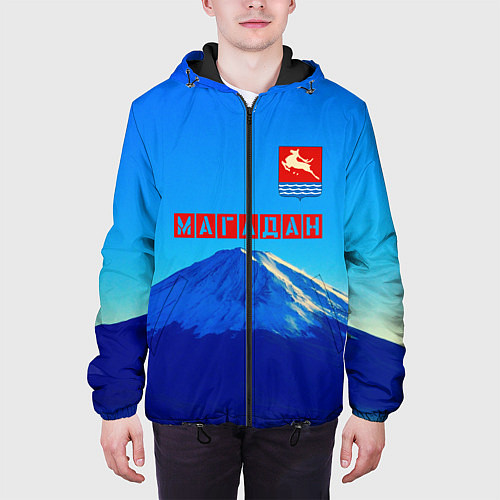 Мужская куртка Магадан герб / 3D-Черный – фото 3