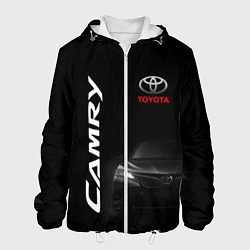 Куртка с капюшоном мужская Черная Тойота Камри, цвет: 3D-белый