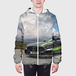 Куртка с капюшоном мужская Mercedes V8 Biturbo Racing Team AMG, цвет: 3D-белый — фото 2