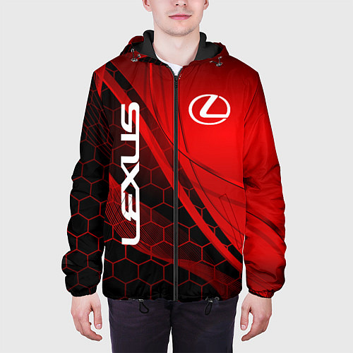 Мужская куртка LEXUS RED GEOMETRY ЛЕКСУС / 3D-Черный – фото 3
