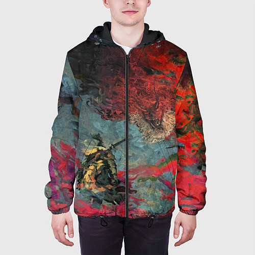 Мужская куртка Sekiro Самурай против дракона / 3D-Черный – фото 3