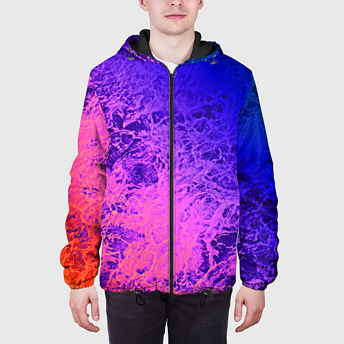 Мужская куртка Абстрактный пурпурно-синий / 3D-Черный – фото 3