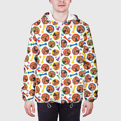 Куртка с капюшоном мужская Родезийский Риджбек красочный дизайн, цвет: 3D-белый — фото 2