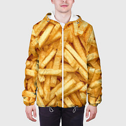 Куртка с капюшоном мужская Картошка фриФастфуд, цвет: 3D-белый — фото 2