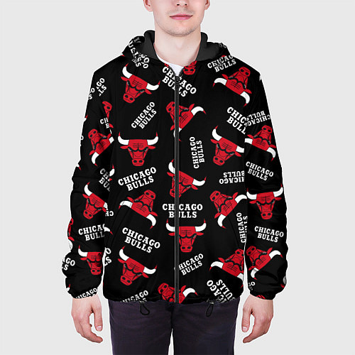 Мужская куртка CHICAGO BULLS БЫКИ УЗОР / 3D-Черный – фото 3