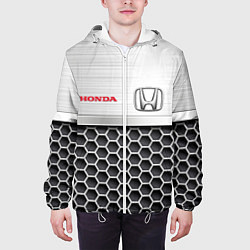 Куртка с капюшоном мужская HONDA Стальная решетка, цвет: 3D-белый — фото 2