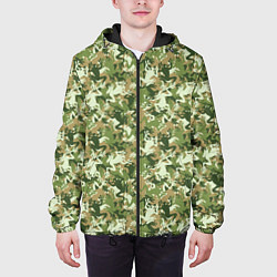 Куртка с капюшоном мужская Лягушки камуфляж, цвет: 3D-черный — фото 2