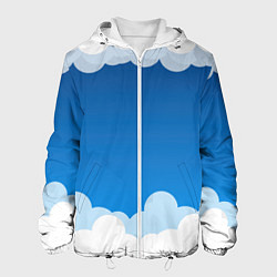 Куртка с капюшоном мужская Полёт в облаках, цвет: 3D-белый