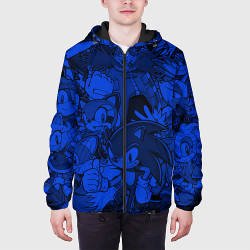 Мужская куртка SONIC BLUE PATTERN СИНИЙ ЁЖ / 3D-Черный – фото 3