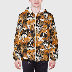 Куртка с капюшоном мужская Разные Собаки, цвет: 3D-белый — фото 2