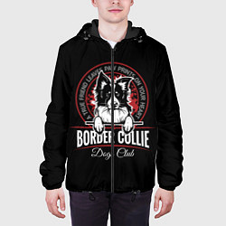 Куртка с капюшоном мужская Бордер-Колли Border Collie, цвет: 3D-черный — фото 2