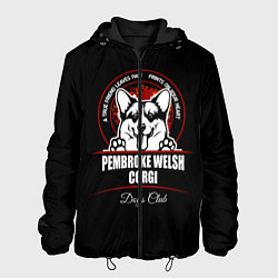 Куртка с капюшоном мужская Вельш-Корги Пемброк Corgi, цвет: 3D-черный