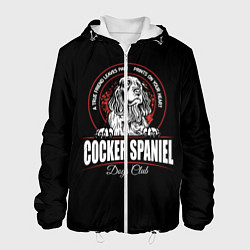 Куртка с капюшоном мужская Кокер-Спаниель Cocker Spaniel, цвет: 3D-белый