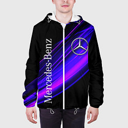 Куртка с капюшоном мужская MERCEDES-BENZ МЕРСЕДЕС-БЕНЗ ПУРПУРНЫЙ, цвет: 3D-белый — фото 2
