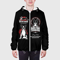 Куртка с капюшоном мужская Бостон-Терьер Boston Terrier, цвет: 3D-белый — фото 2