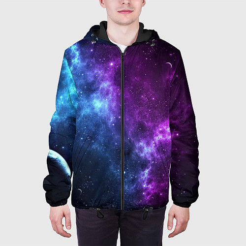 Мужская куртка NEON GALAXY НЕОНОВЫЙ КОСМОС / 3D-Черный – фото 3