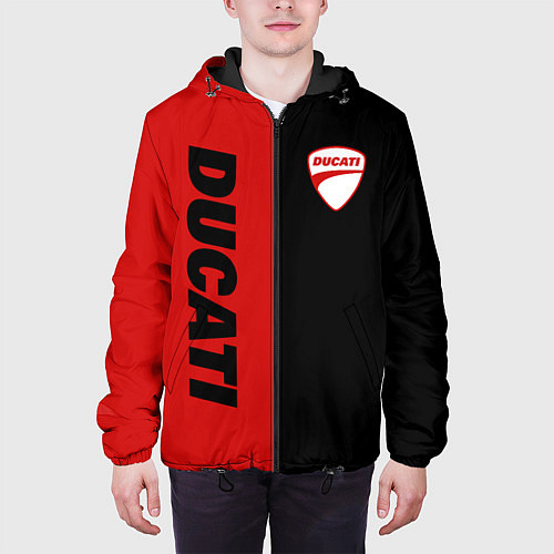 Мужская куртка DUCATI BLACK RED BACKGROUND / 3D-Черный – фото 3