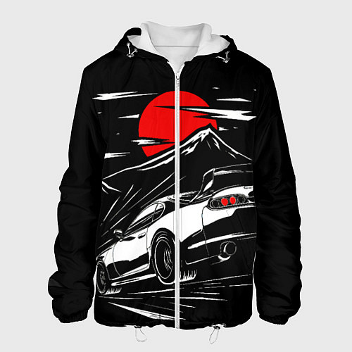 Мужская куртка Toyota Supra: Red Moon / 3D-Белый – фото 1
