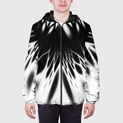 Куртка с капюшоном мужская Белый и черный - коллекция Лучи - Хуф и Ся, цвет: 3D-черный — фото 2