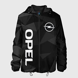 Куртка с капюшоном мужская Опель, Opel геометрия, цвет: 3D-черный