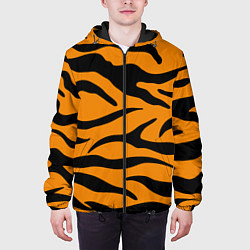 Куртка с капюшоном мужская Тигриные полосы, Символ 2022 года, цвет: 3D-черный — фото 2