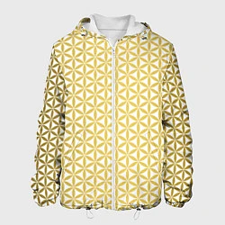 Куртка с капюшоном мужская Цветок Жизни золото, цвет: 3D-белый
