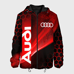 Куртка с капюшоном мужская AUDI АУДИ SPORT СПОРТ RED AND BLACK, цвет: 3D-черный