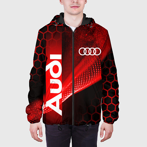 Мужская куртка AUDI АУДИ SPORT СПОРТ RED AND BLACK / 3D-Черный – фото 3