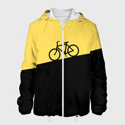 Куртка с капюшоном мужская Бегущий за велосипедом, цвет: 3D-белый