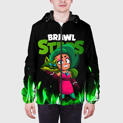 Мужская куртка LOLA ЛОЛА BRAWLSTARS зеленый огонь / 3D-Черный – фото 3