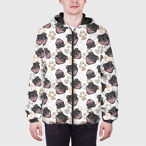 Мужская куртка Стаффордширский Бультерьер Bull-Terrier / 3D-Черный – фото 3