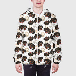 Куртка с капюшоном мужская Такса Dachshund Dog, цвет: 3D-белый — фото 2