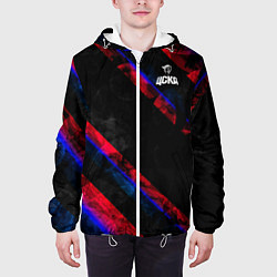 Куртка с капюшоном мужская ЦСКА Dark Theme, цвет: 3D-белый — фото 2