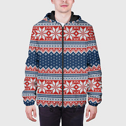 Куртка с капюшоном мужская Knitted Pattern, цвет: 3D-черный — фото 2