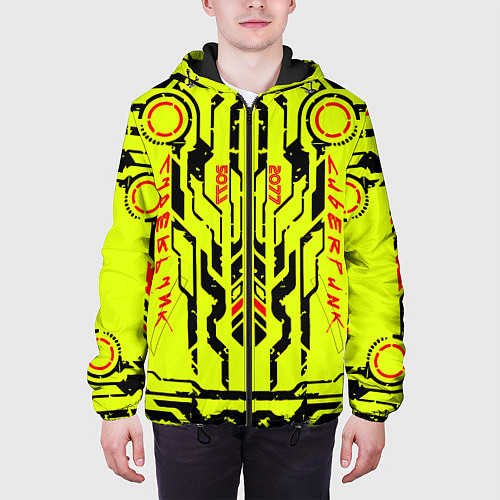 Мужская куртка Cyberpunk 2077 YELLOW / 3D-Черный – фото 3