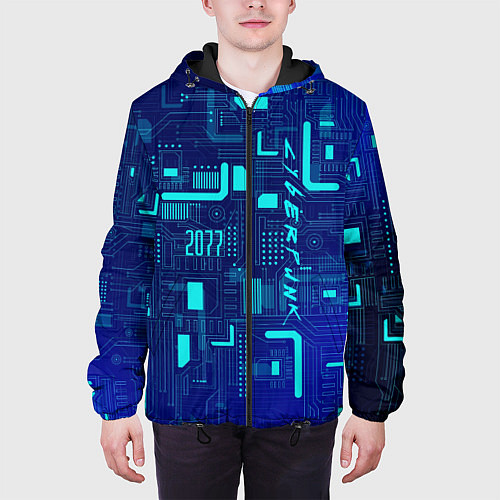 Мужская куртка Киберпанк Зима 2022 / 3D-Черный – фото 3