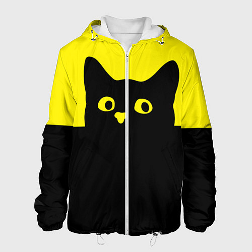 Мужская куртка Котик голова кота / 3D-Белый – фото 1