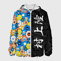Куртка с капюшоном мужская Такаси Мураками Иероглифами, цвет: 3D-белый