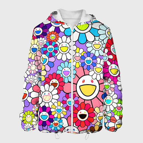 Мужская куртка Цветы Takashi Murakami / 3D-Белый – фото 1