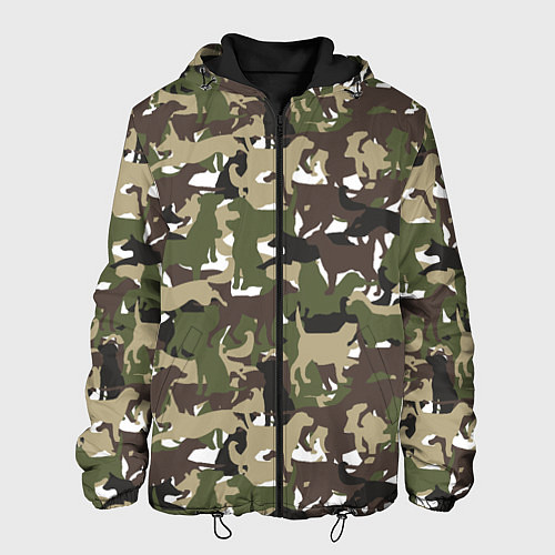Мужская куртка Камуфляж из Собак Camouflage / 3D-Черный – фото 1