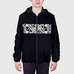 Куртка с капюшоном мужская Вязь Викингов, цвет: 3D-черный — фото 2