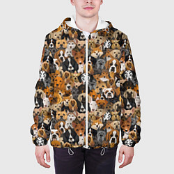 Куртка с капюшоном мужская Собаки Разные Породы, цвет: 3D-белый — фото 2