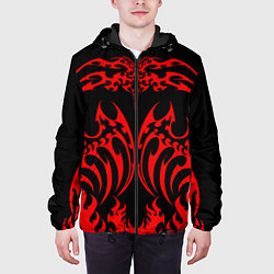 Куртка с капюшоном мужская Алые лезвия, цвет: 3D-черный — фото 2