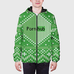 Куртка с капюшоном мужская Porn Hub - новогодний, цвет: 3D-черный — фото 2