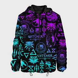 Куртка с капюшоном мужская ВЕДЬМАК ЛОГОБОМБИНГ НЕОН, цвет: 3D-черный