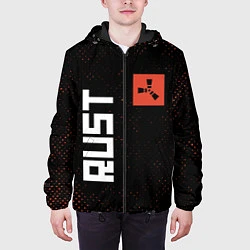 Куртка с капюшоном мужская RUST - Гранж, цвет: 3D-черный — фото 2