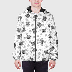 Куртка с капюшоном мужская PATTERN QR CODE, цвет: 3D-черный — фото 2