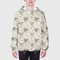 Куртка с капюшоном мужская Модные Собаки Хипстеры, цвет: 3D-белый — фото 2